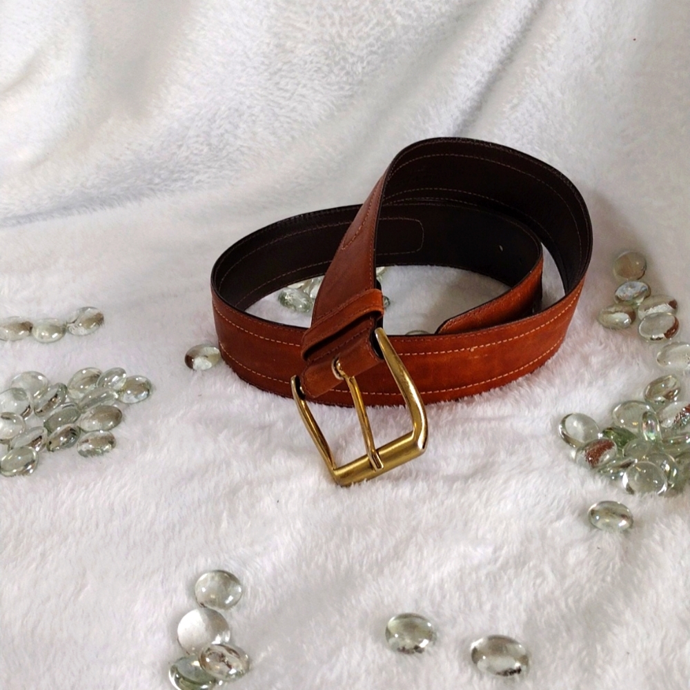 Buxton Cowhide Leather Tan Brown Belt